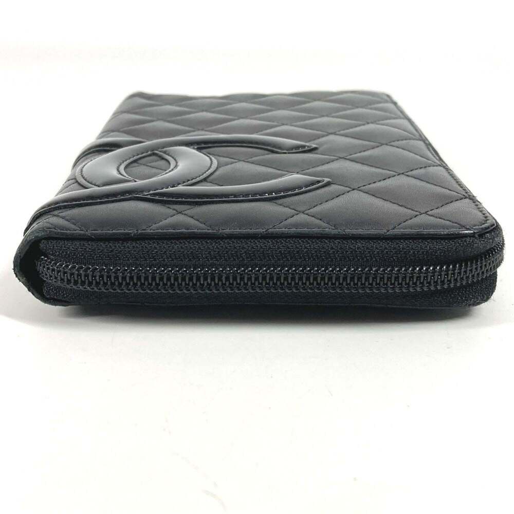 CHANEL Authentic Black Leather Logo Wallet - Picture 3 of 16